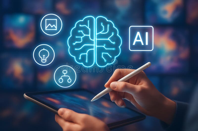 Artificial intelligence ai concept digital brain machine learning technology innovation future royalty free illustration