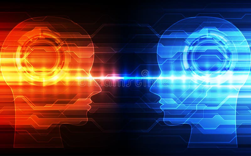 Artificial intelligence. AI digital technology in future. Virtual concept. vector illustration background. royalty free illustration