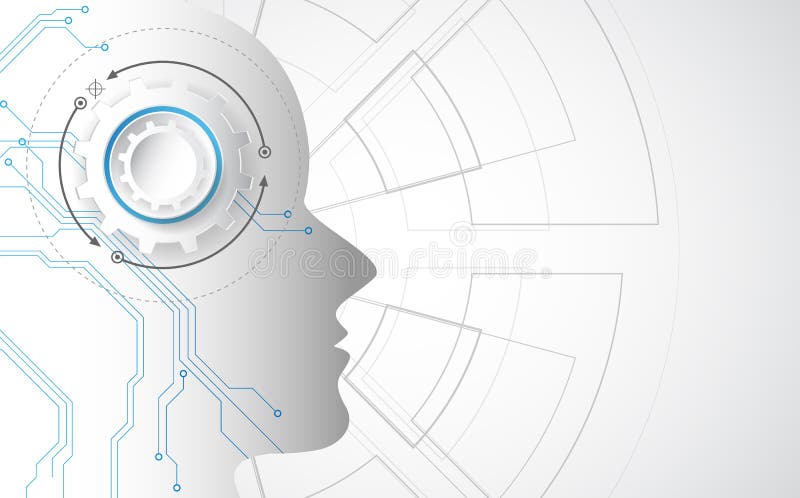 Artificial intelligence. AI digital technology in future. Virtual concept. vector illustration background. royalty free illustration