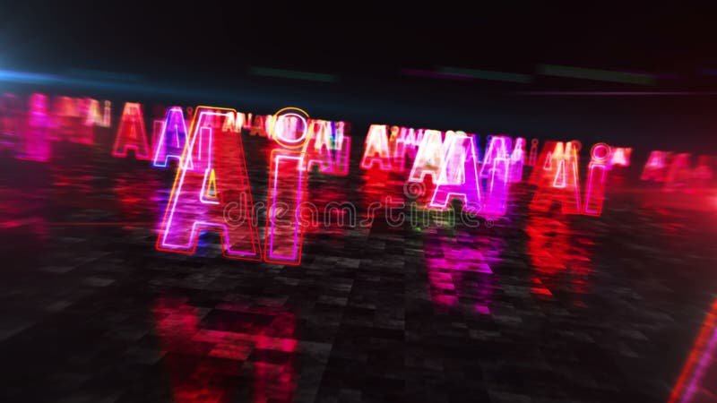 Artificial intelligence AI symbol abstract animation stock video footage