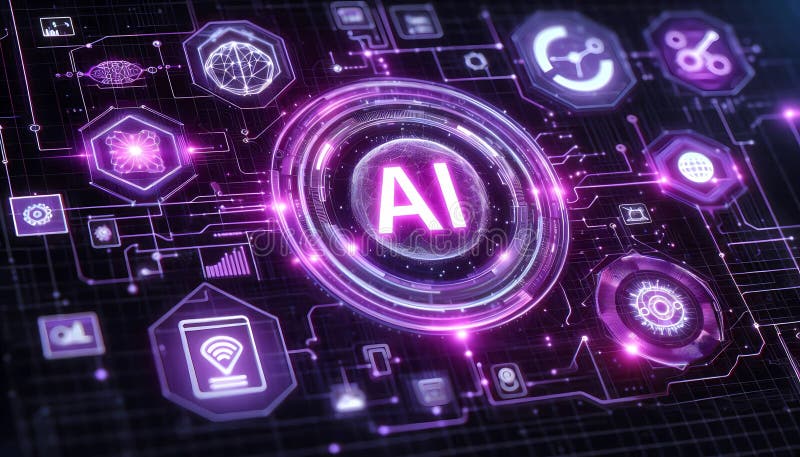 AI, Machine learning, digital screen, science, artificial intelligence. Image. stock photography.