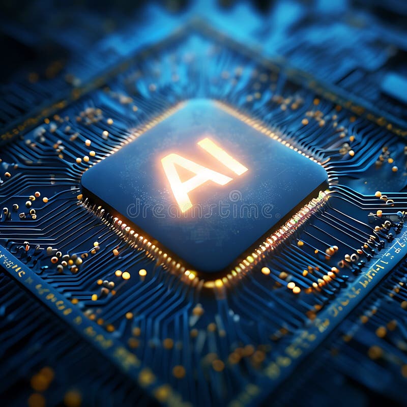 Artificial Intelligence Chip royalty free illustration