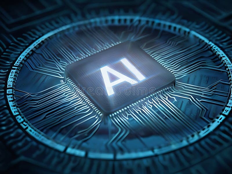 Artificial Intelligence Chip royalty free illustration