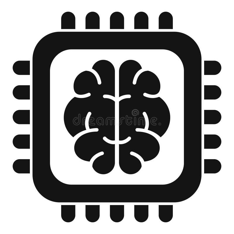 Artificial intelligence chip icon showing machine learning royalty free illustration