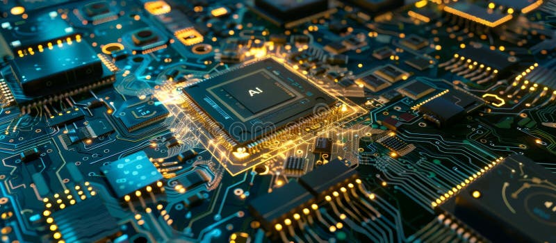 Artificial Intelligence Chip Stock Illustration Illustration Of