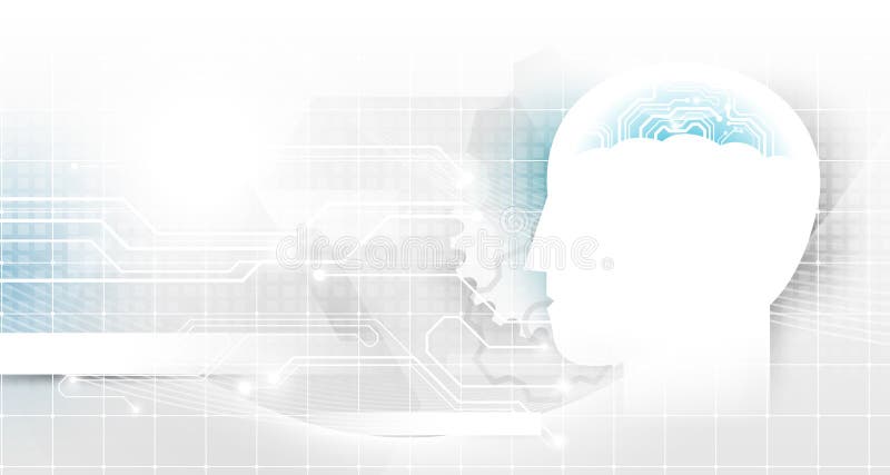 Artificial intelligence and with circuit brain on Abstract technology futuristic concept background. royalty free illustration Artificial intelligence and with circuit brain on Abstract technology futuristic concept background. royalty free illustration