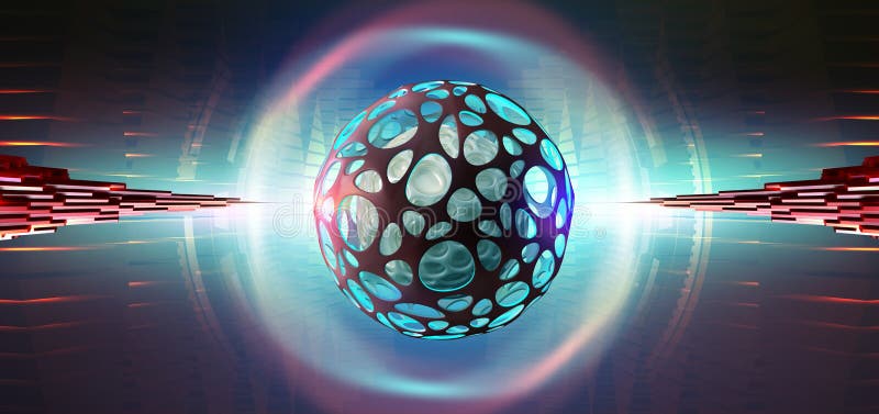 Artificial Intelligence. Computer mind. Futuristic Data center. Quantum processor abstract concept vector illustration