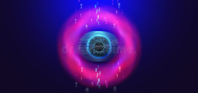 Artificial Intelligence. Computer mind. Futuristic Data center royalty free illustration