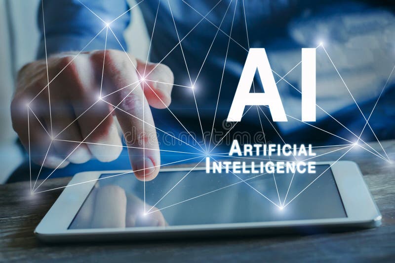 Artificial intelligence concept, AI network royalty free stock photo
