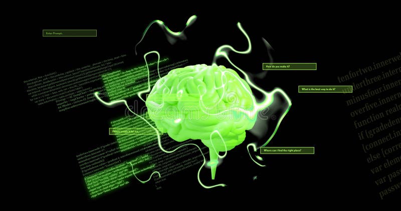 Concept de inteligență artificială cu creier digital și elemente de vizualizare a datelor royalty free stock images