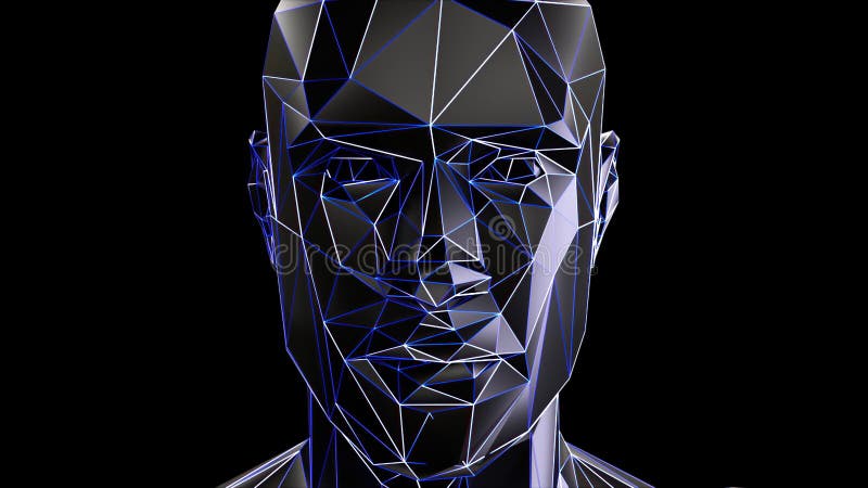 Artificial intelligence concept with head stock illustration