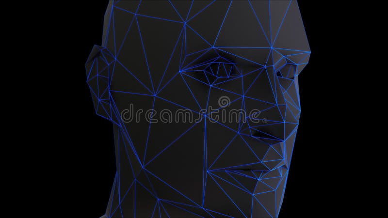 Artificial intelligence concept with head stock illustration