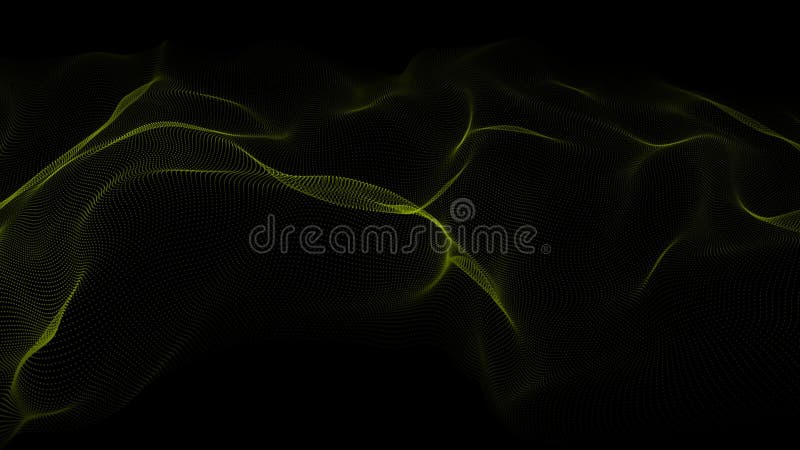 Artificial intelligence concept. Screensaver. Digital dynamic particle waves. vector illustration