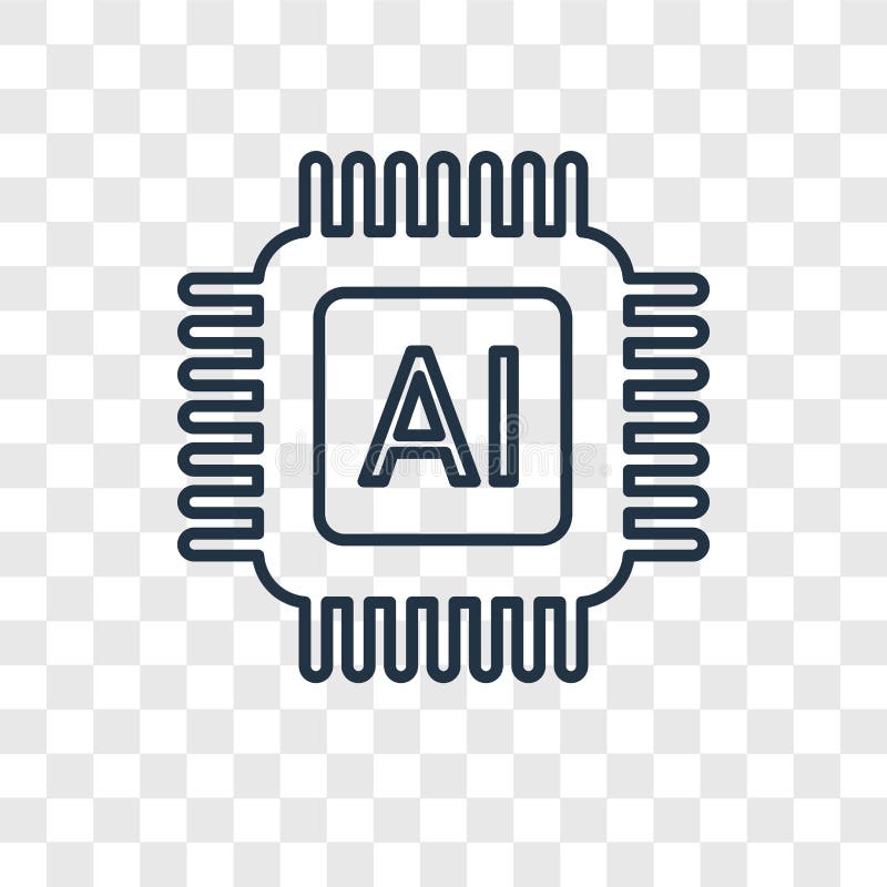 Artificial intelligence concept vector linear icon isolated on t vector illustration