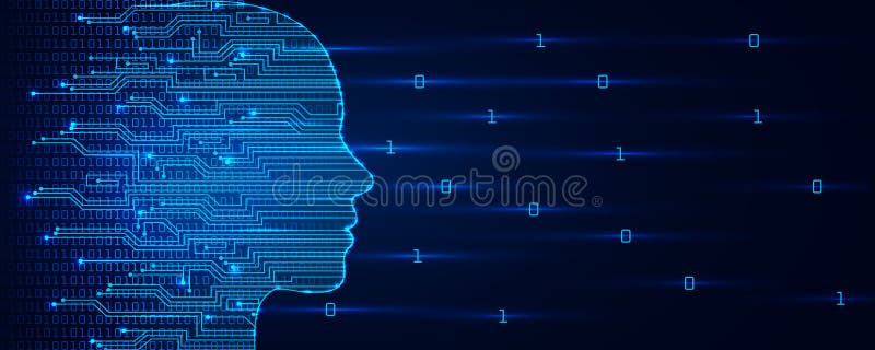 Artificial intelligence concept. Virtual technology web background. Machine learning and cyber mind domination concept royalty free stock image