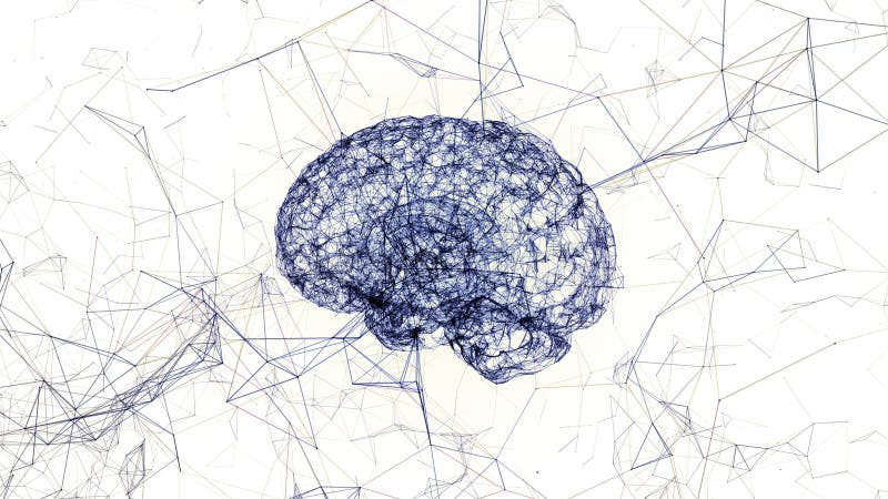 Artificial Intelligence Cyber Brain Plexus royalty free illustration