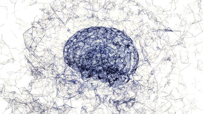 Artificial Intelligence Cyber Brain Plexus royalty free illustration