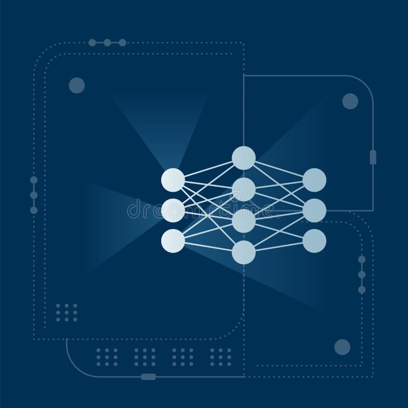 Artificial intelligence, deep learning, machine learning design concept vector illustration