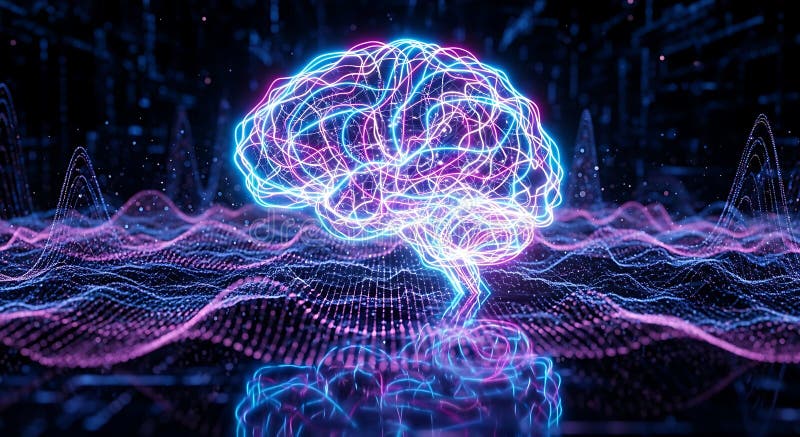 Artificial Intelligence and Digital Brain Concept stock illustration