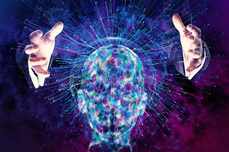 Artificial intelligence and futuristic concept stock image