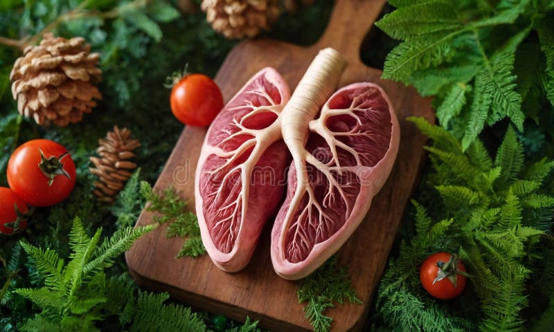 Artificial Intelligence Generative. Lungs on a Cutting Board. Artificial intelligence lungs stock images, royalty-free photos and pictures