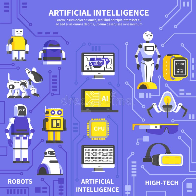 Artificial Intelligence Infographics vector illustration