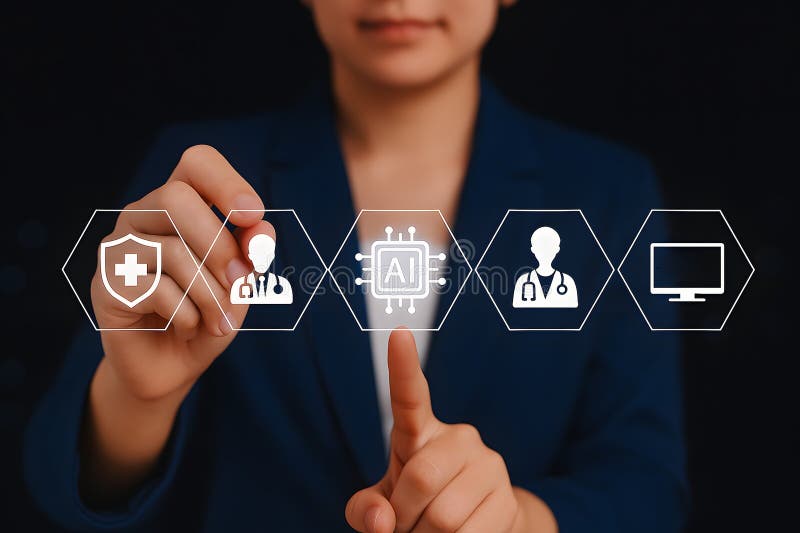 Artificial intelligence merges with healthcare technology, connecting doctors, patients, and medical systems. This image depicts AI's innovative role in telemedicine, digital health, and online consultation, offering modern treatment and. Shield artificial intelligence stock images, royalty-free photos and pictures