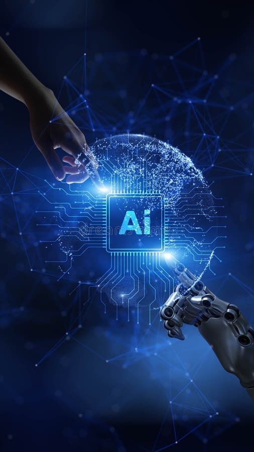 Artificial Intelligence Integration Highlighted on Digital Globe stock photography