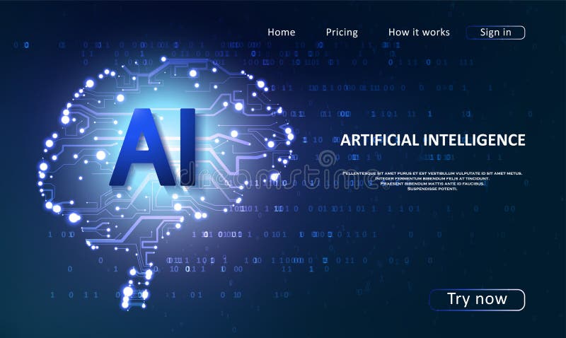 Artificial Intelligence landing page stock illustration