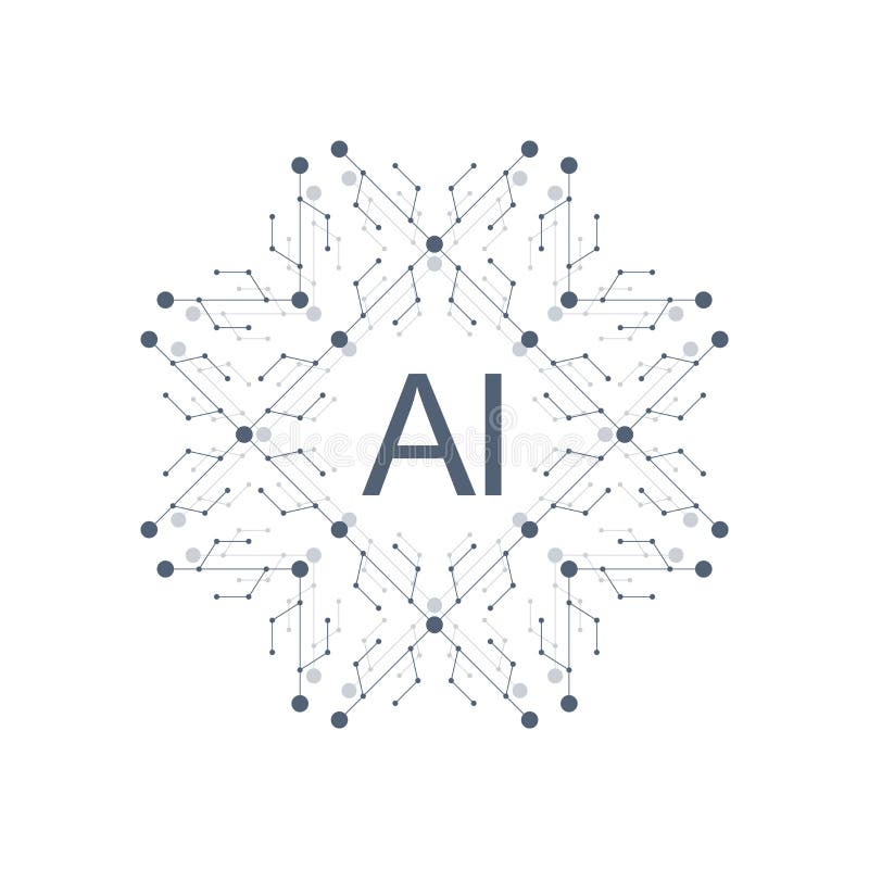 Artificial Intelligence Logo Icon Vector symbol AI. Deep Learning and Future Technology Concept Design. vector illustration