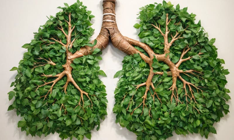 Artificial Intelligence. Lungs from trees on a white background. Artificial intelligence lungs stock images, royalty-free photos and pictures