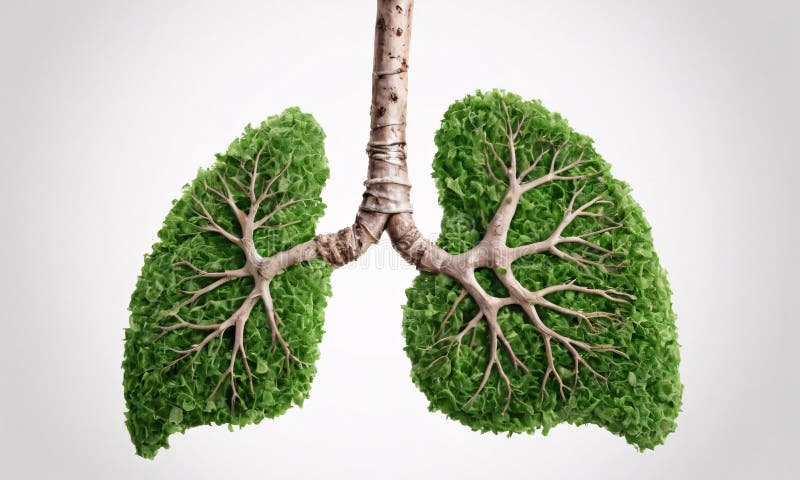 Artificial Intelligence. Lungs from trees on a white background. Artificial intelligence lungs stock images, royalty-free photos and pictures