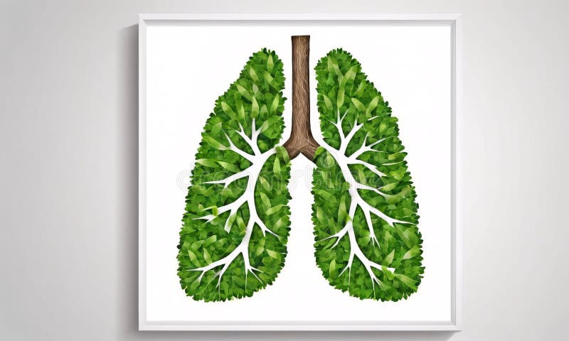 Artificial Intelligence. Lungs from trees on a white background. Artificial intelligence lungs stock images, royalty-free photos and pictures