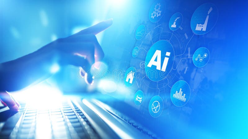 Artificial intelligence, Machine learning, Big data analysis automation technology in industrial manufacturing concept royalty free stock image