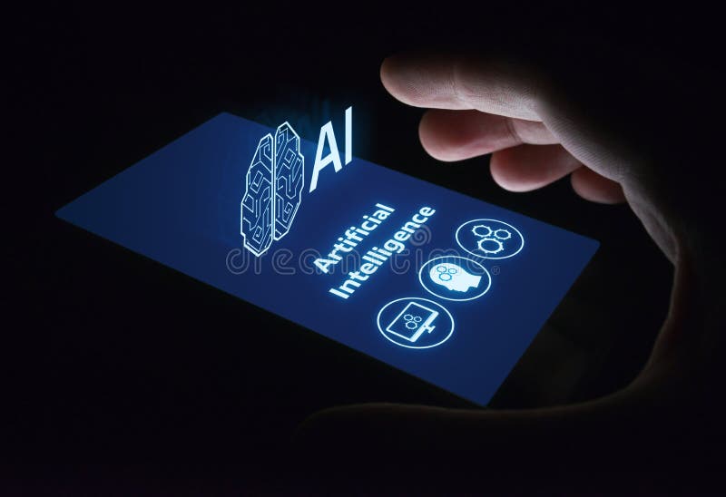 Artificial intelligence Machine Learning Business Internet Technology Concept stock images