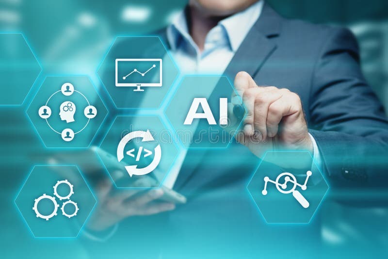 Artificial intelligence Machine Learning Business Internet Technology Concept stock images