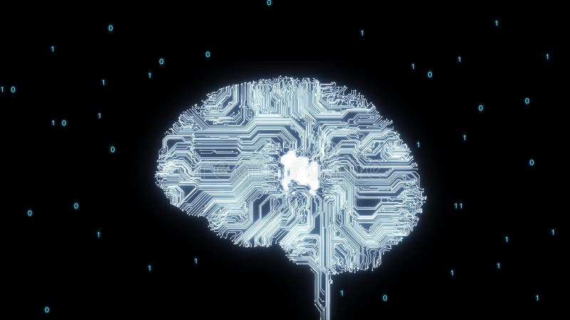 Artificial intelligence, neural networks in the form of chips, computer brain in the form of a human brain, stock image Artificial intelligence, neural networks in the form of chips, computer brain in the form of a human brain, stock image