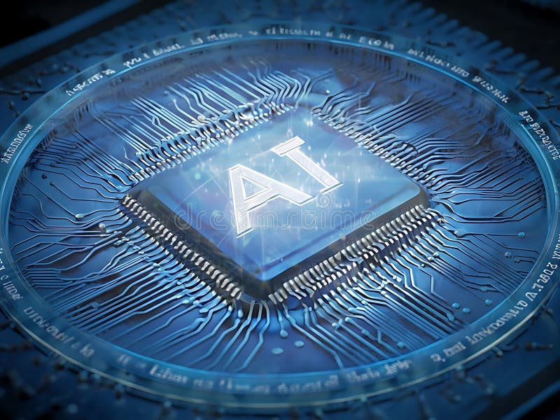 Artificial Intelligence Processor Chip stock illustration