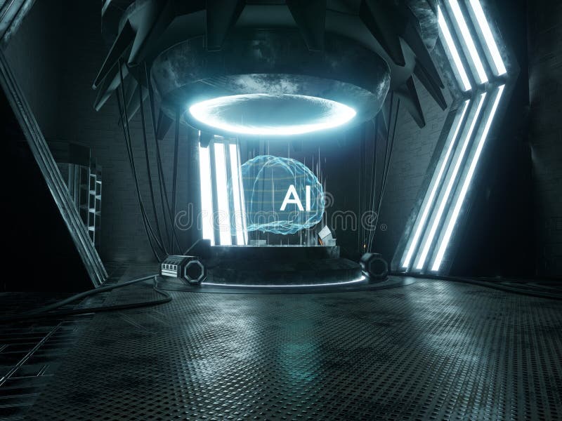 Artificial intelligence progress stock illustration