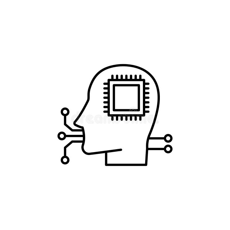 Artificial intelligence smart human icon. Element of artificial intelligence icon for mobile concept and web apps. Thin line Artif vector illustration Artificial intelligence smart human icon. Element of artificial intelligence icon for mobile concept and web apps. Thin line Artif vector illustration