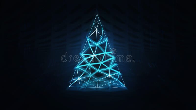 Illuminated christmas tree as triangular network system