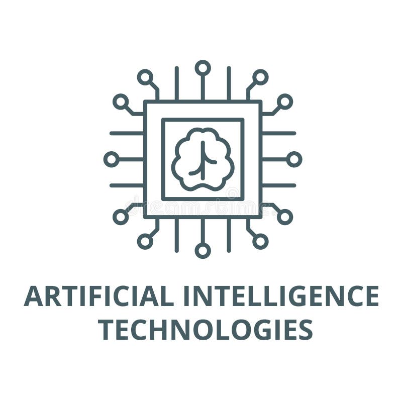 Artificial intelligence technologies line icon, vector. Artificial intelligence technologies outline sign, concept stock illustration