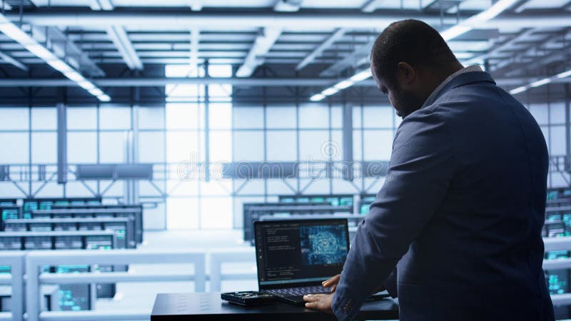 Artificial intelligence technology simulating human brain used by engineer royalty free stock image