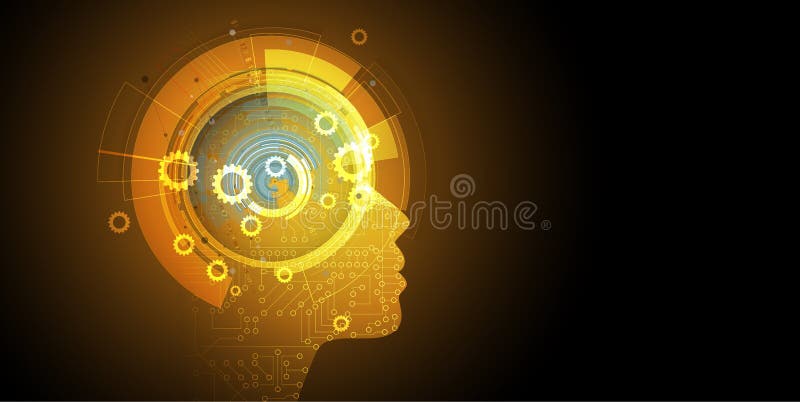 Artificial intelligence. Technology web background. Virtual concept royalty free illustration