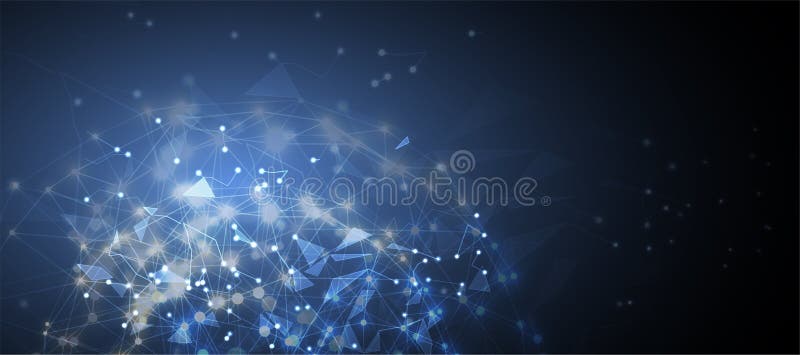 Artificial intelligence. Technology web background. Virtual concept vector illustration