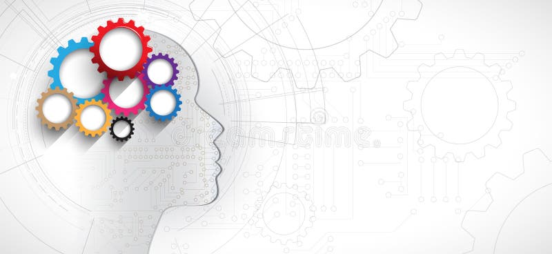 Artificial intelligence. Technology web background. Virtual concept stock illustration