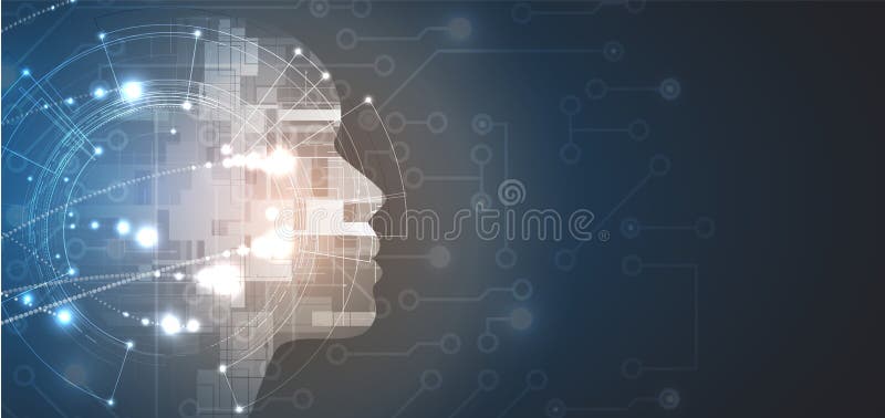 Artificial intelligence. Technology web background. Virtual concept royalty free illustration