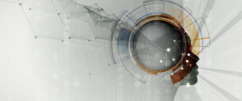 Abstract Artificial intelligence. Technology web background. Virtual concept