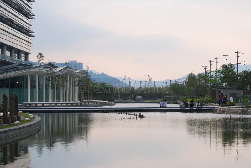 Artificial Lake in Science Park of Hong Kong Editorial Image - Image of