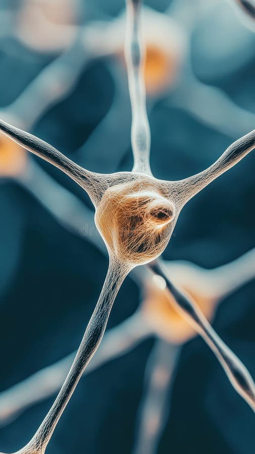 Artificial Neural Networks Abstract Connection Structure on Dark Blue Background. Neurons in Brain. Neural Network Concept royalty free stock images